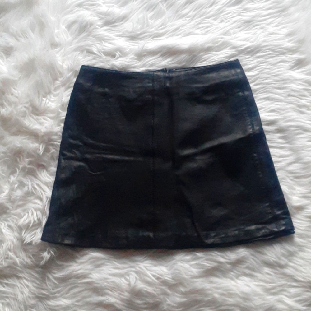 Vtg Y2K Rampage Leather Skirt Size 3